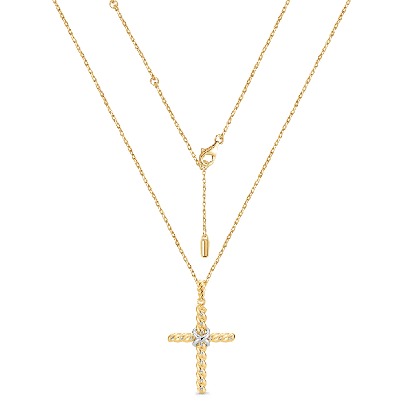 Twisted Rope Cross Necklace