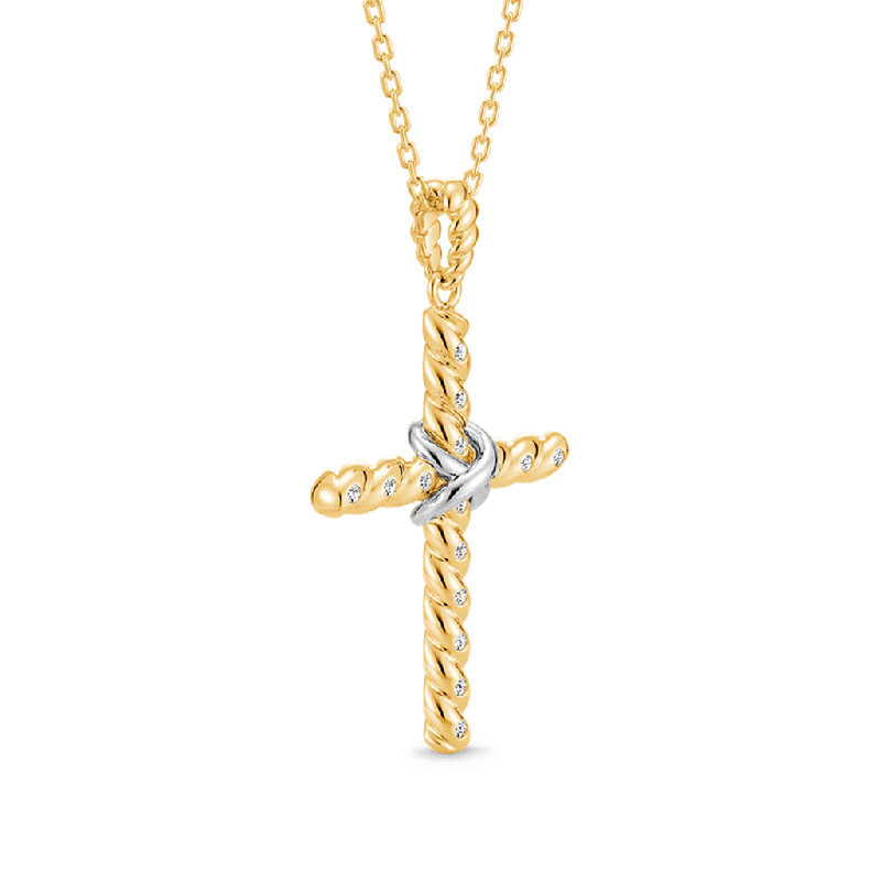 Twisted Rope Cross Necklace