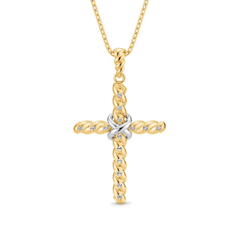 Twisted Rope Cross Necklace