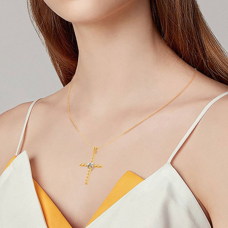 Twisted Rope Cross Necklace