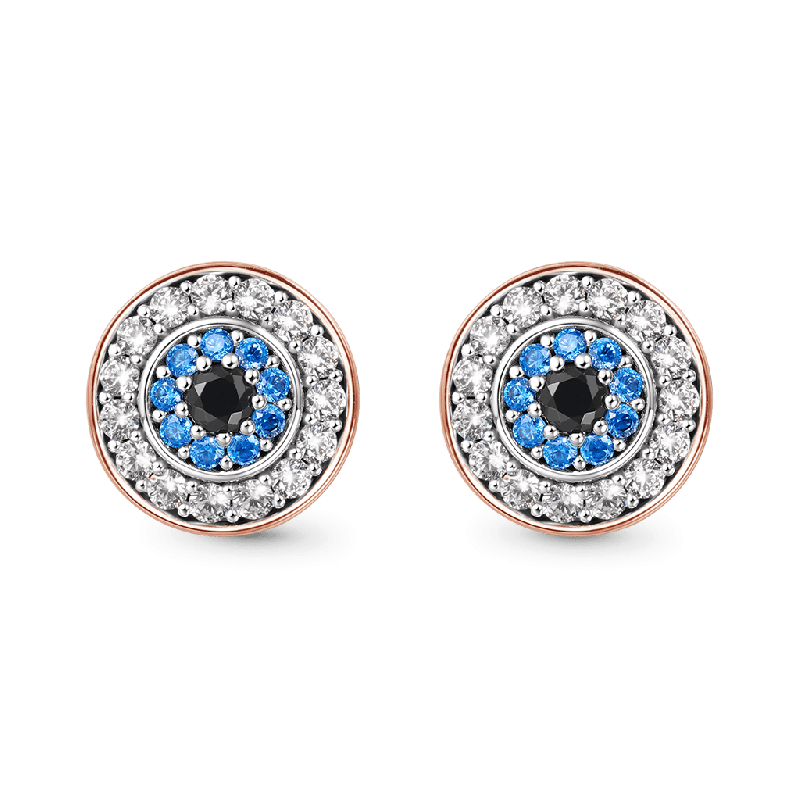 Sparkle Devils Eye Paved Stud Earrings