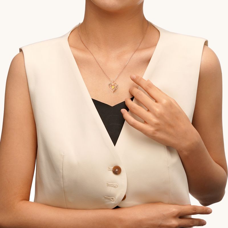 I Love You Heart Birthstone Necklace