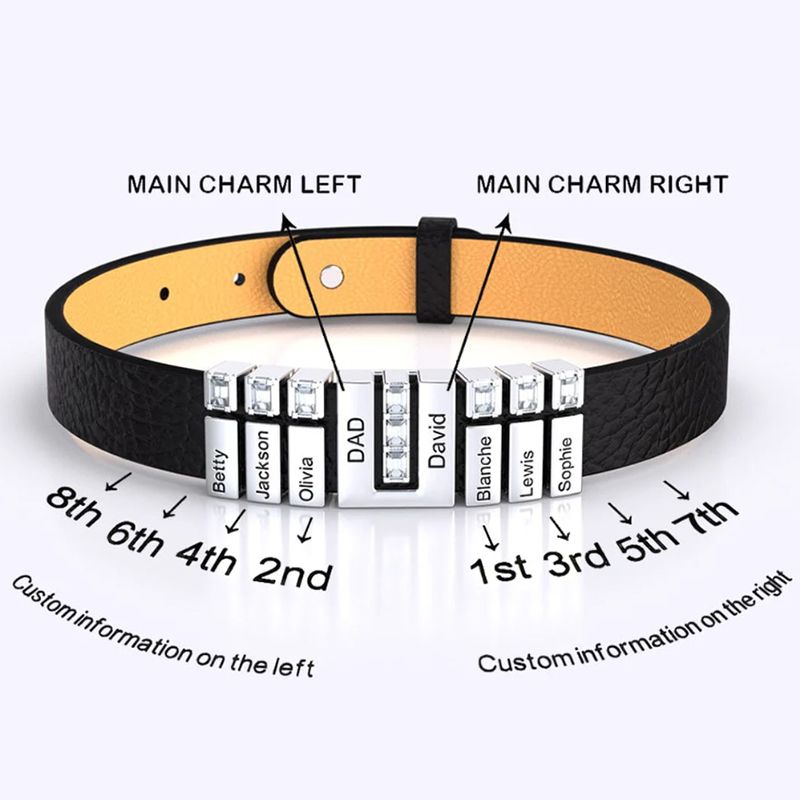 Black Punk DIY Leather Bracelet