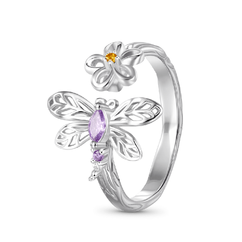 Dragonfly Flower Ring