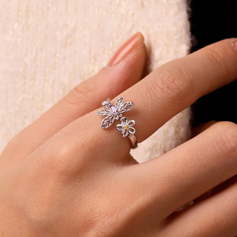 Dragonfly Flower Ring
