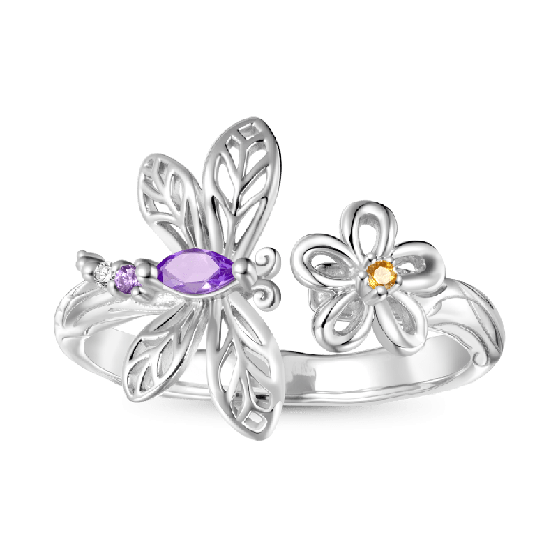 Dragonfly Flower Ring