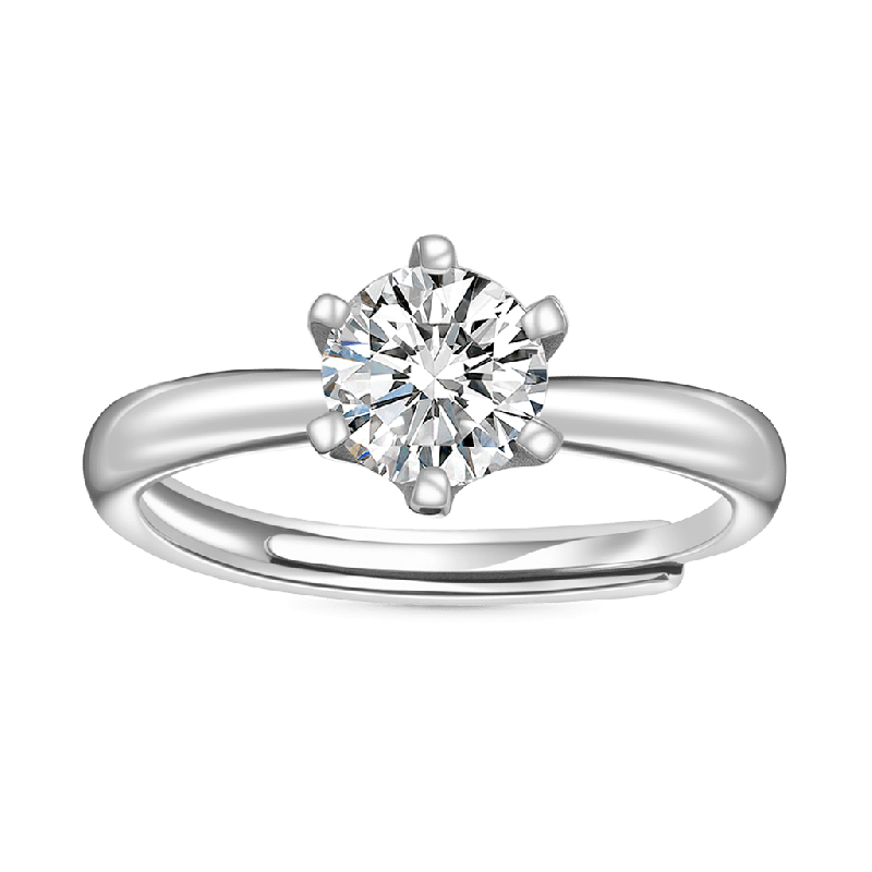 Classic 0.5CT Halo Moissanite Ring