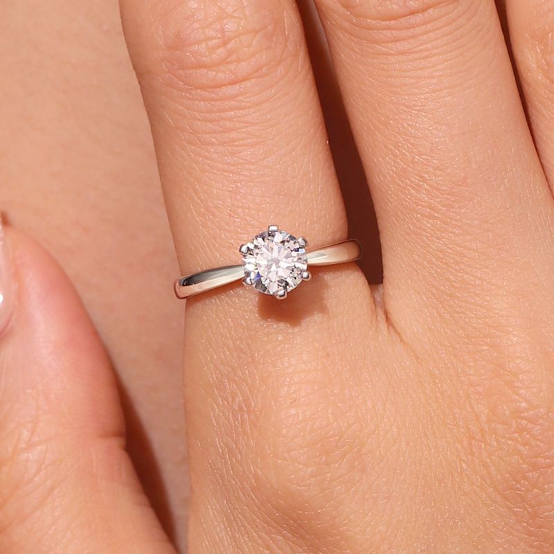 Classic 0.5CT Halo Moissanite Ring