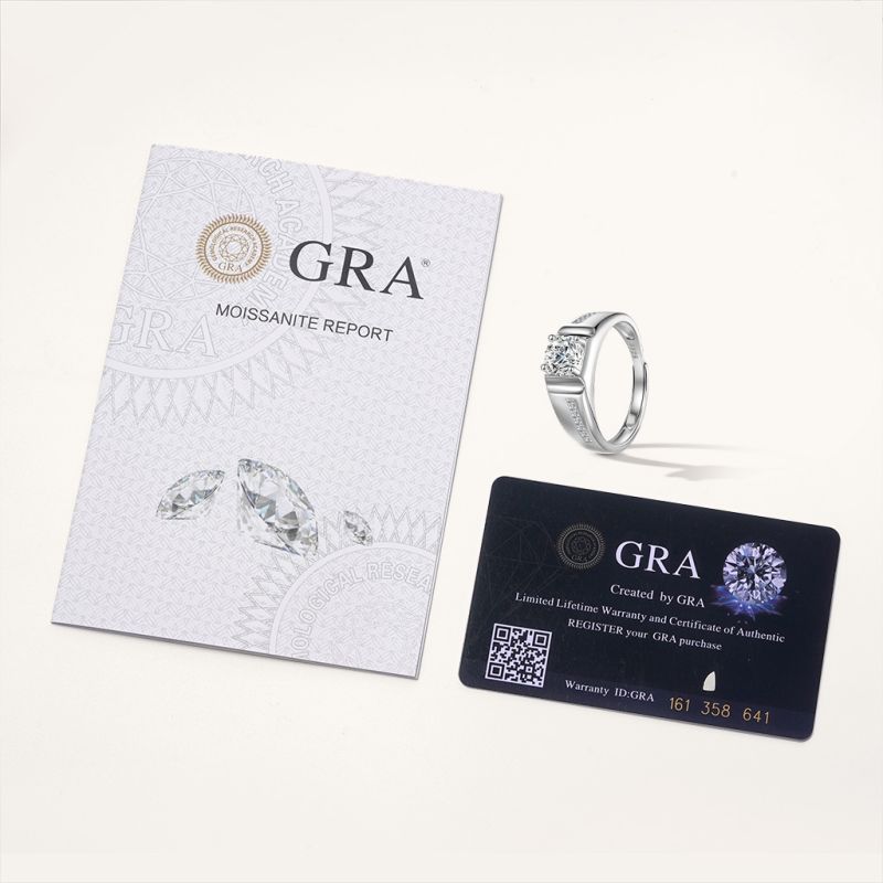 Luxury 1Ct Moissanite Men Wedding Ring