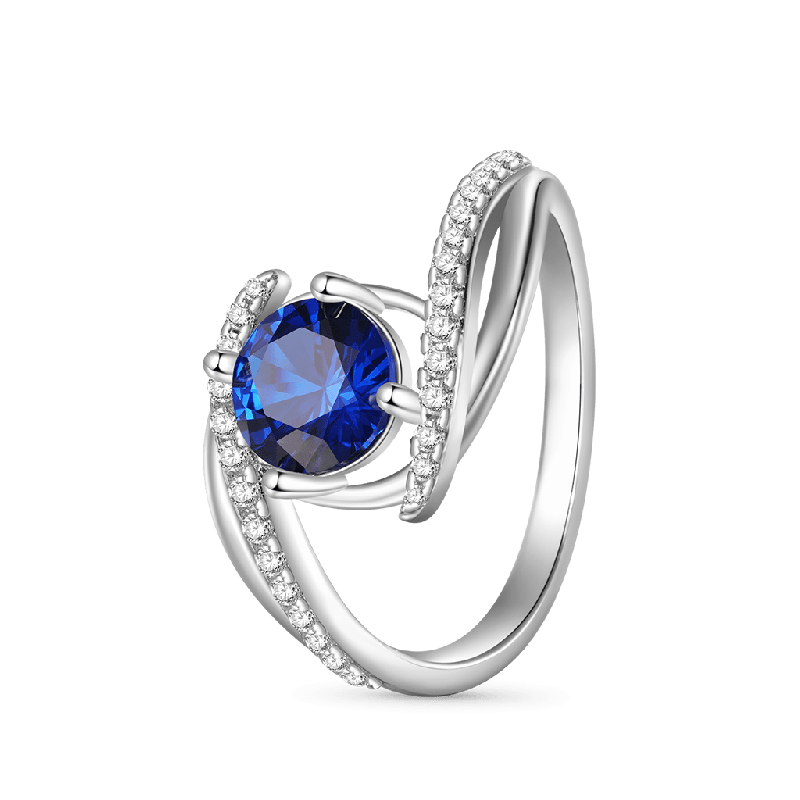 Vintage Blue Zircon Birthstone Ring