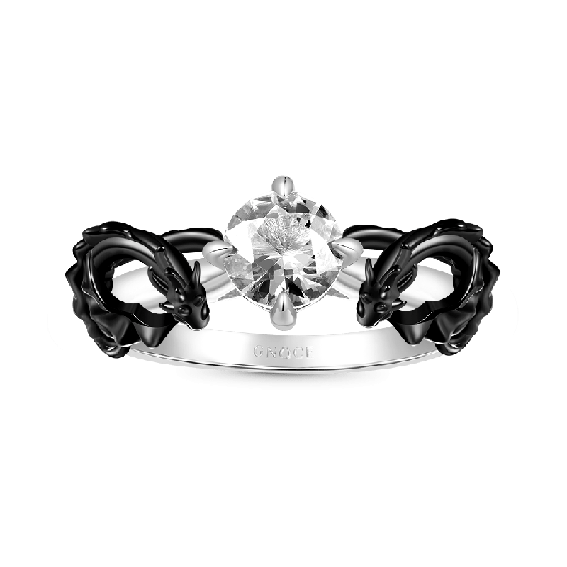 Black Dragon Embrace Diamond Ring