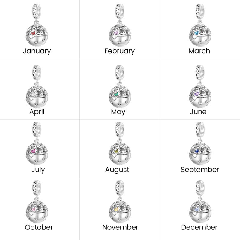 Surprise Ball with Birthstone Ring Pendant
