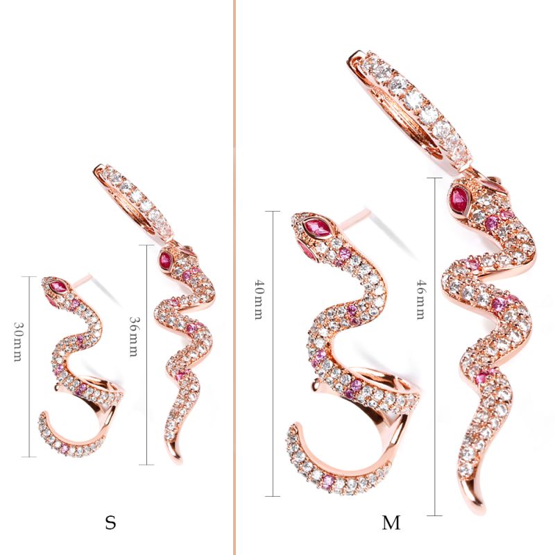Pink Eyes Snake Earrings